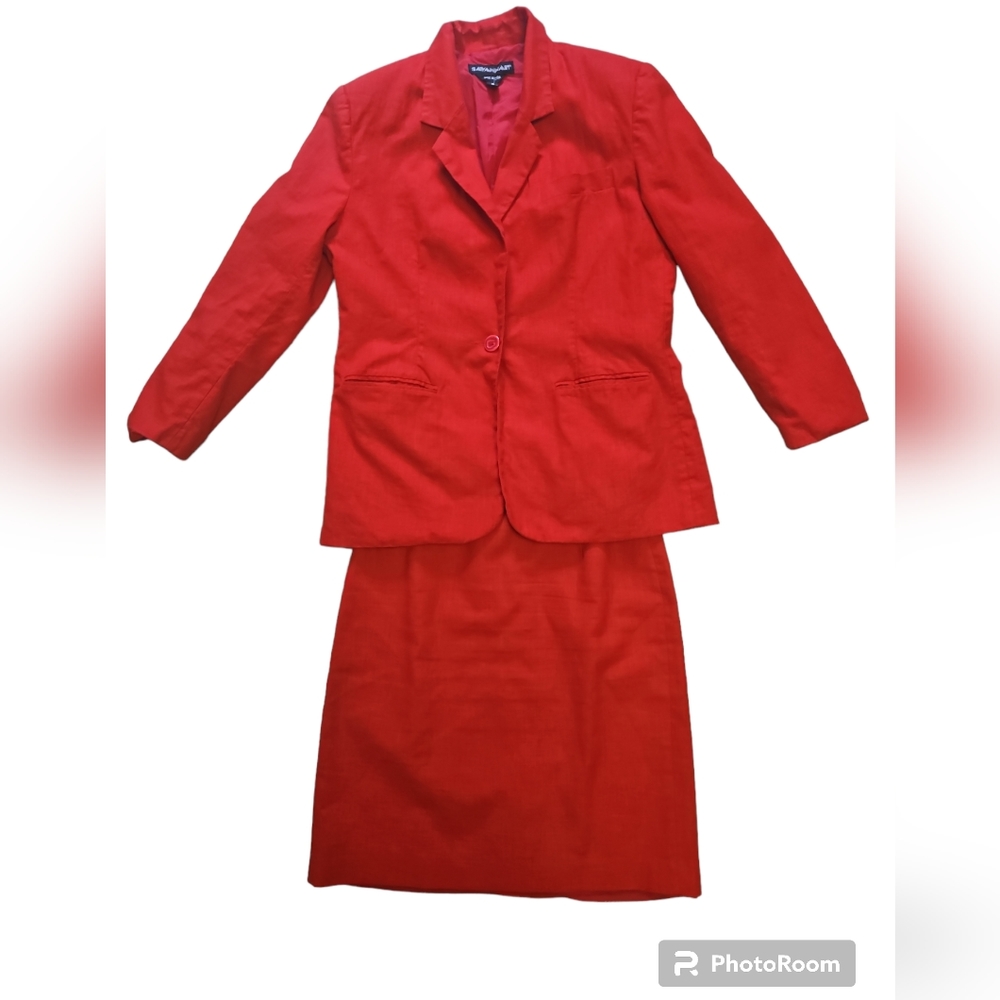Vintage Savannah Linen Blend 2 piece blazer & skirt set EUC